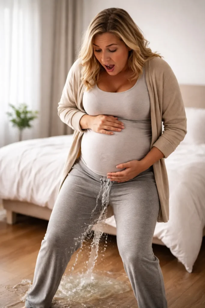 Vroedvrouw breekt de vliezen bij een bevallende vrouw in het ziekenhuis